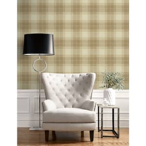 56 sq. ft. Toffee Harrelson Plaid Unpasted Paper Wallpaper Roll