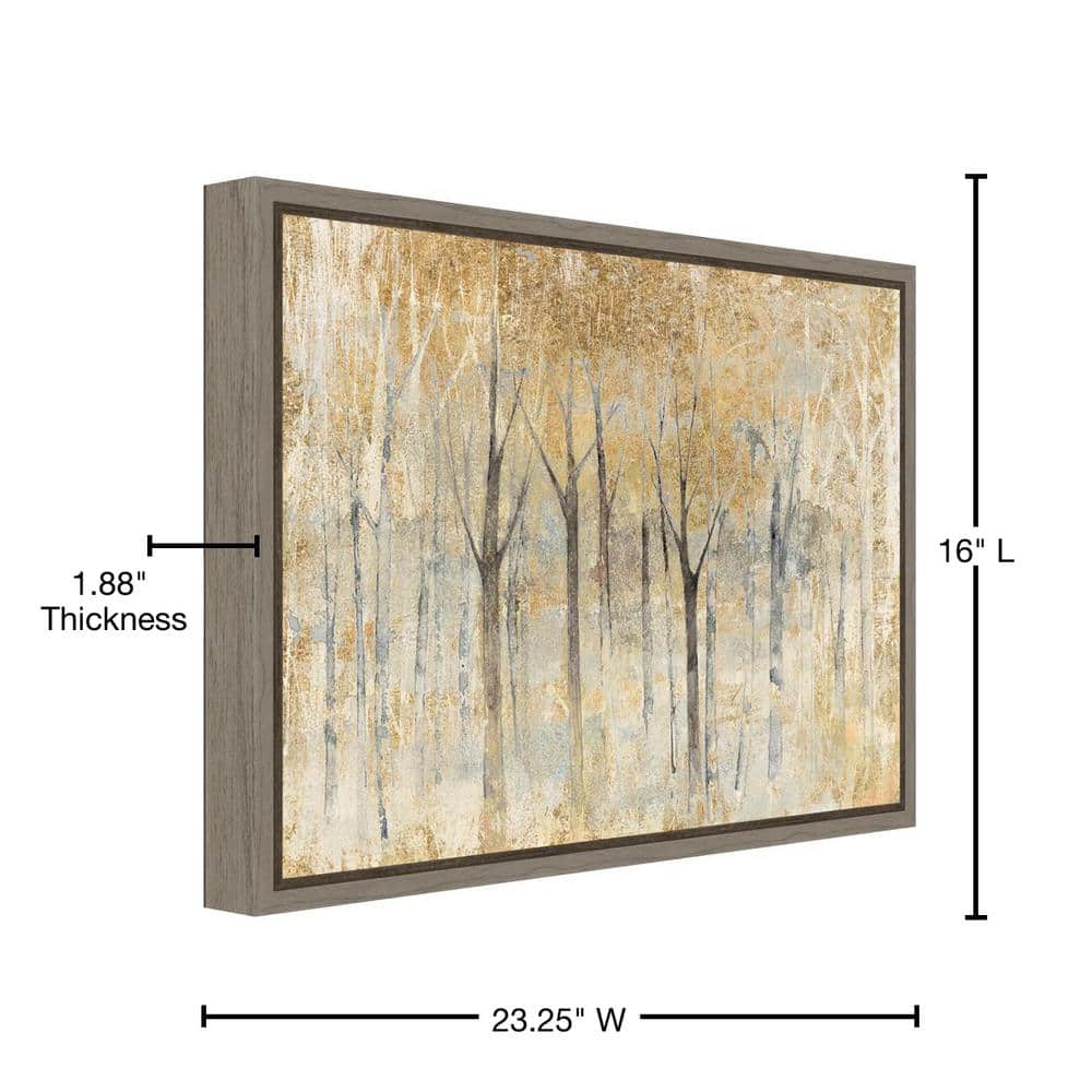 Autumn Gold Abstract Impressionist Framed Canvas Wall Art