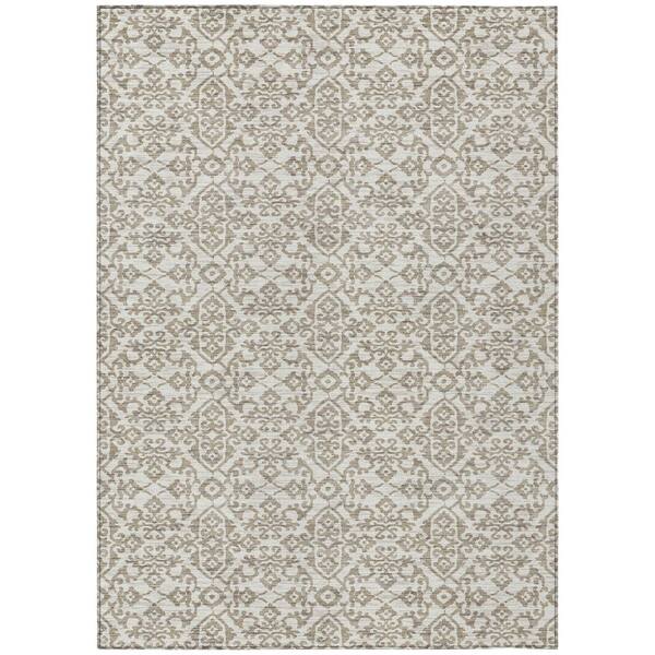 Chantille Machine Washable Indoor/Outdoor Abstract ACN2787 Ivory 8 ft. x 10 ft. Area Rug