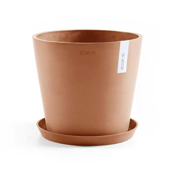 O ECOPOTS BY TPC Amsterdam 10 in. Terracota Premium Sustainable Planter ( with Saucer)
