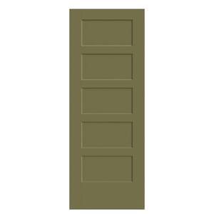 24 in. x 80 in. 5-Panel Bayshore Single Bore Hollow Core Truly Olive Molded Composite Interior Door Slab