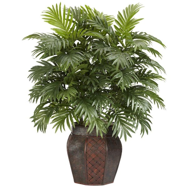 Nearly Natural 38 in. Artificial H Green Areca Palm with Vase Silk Plant