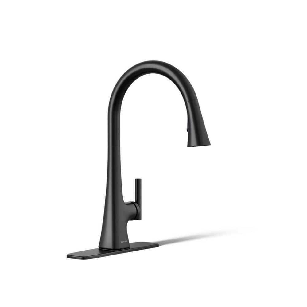 Conti Single Handle Pull Down Sprayer Kitchen Faucet in Matte Black price history on PriceWatchPro