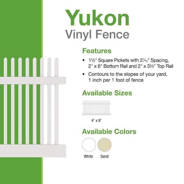 Barrette Outdoor Living Kettle Straight Sand Vinyl Fence Panel 4 ft. x 8 ft. Unassembled