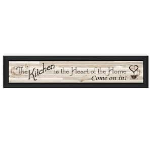 Kitchen Is The Heart by Unknown 1 Piece Framed Graphic Print Typography Art Print 8 in. x 33 in. .