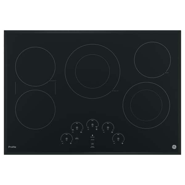GE Profile 30 in. Radiant Electric Cooktop in Black with 5 Elements including Rapid Boil and Exact Fit