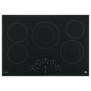 Profile 30 in. Radiant Electric Cooktop in Black with 5 Elements including Rapid Boil and Exact Fit