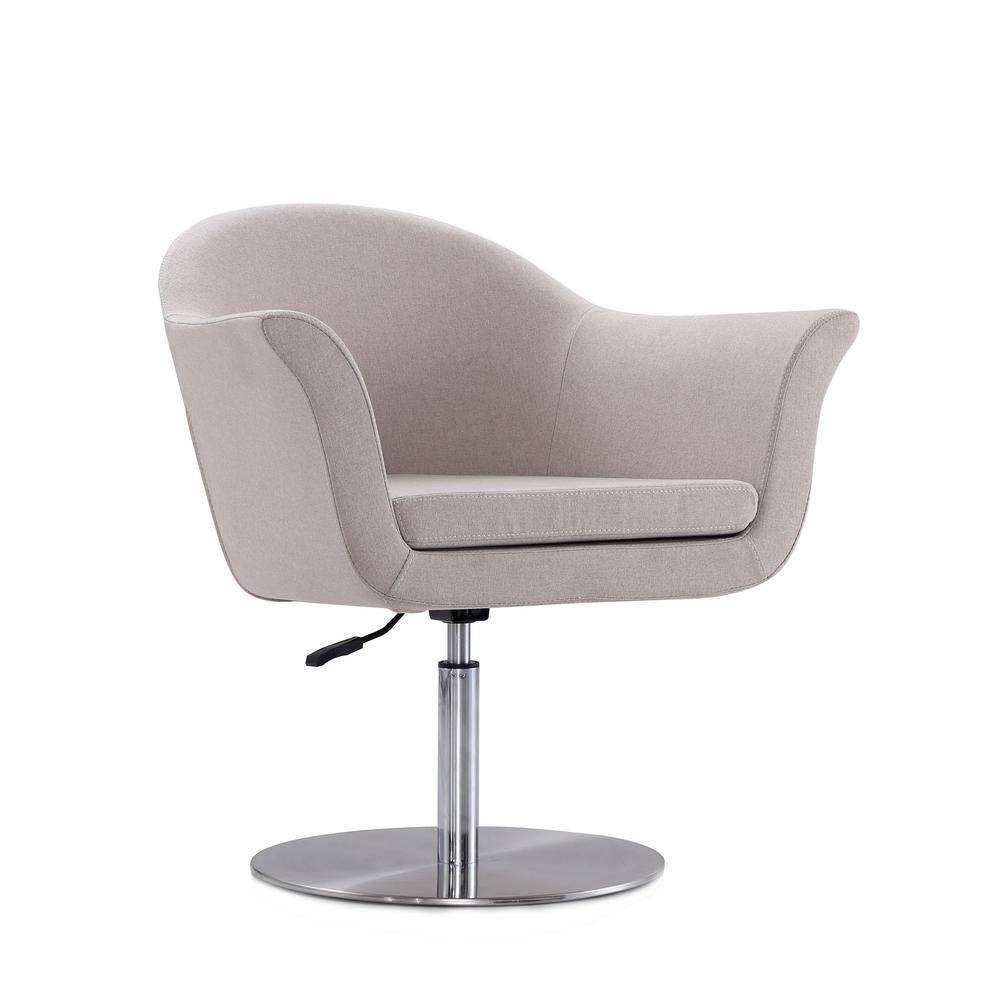 Barley Polyester Blend Swivel Accent Chair with Brushed Metal Base