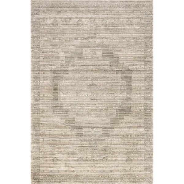 Lotus Vintage Machine Washable Beige 9 ft. x 12 ft. Indoor/Outdoor Area Rug