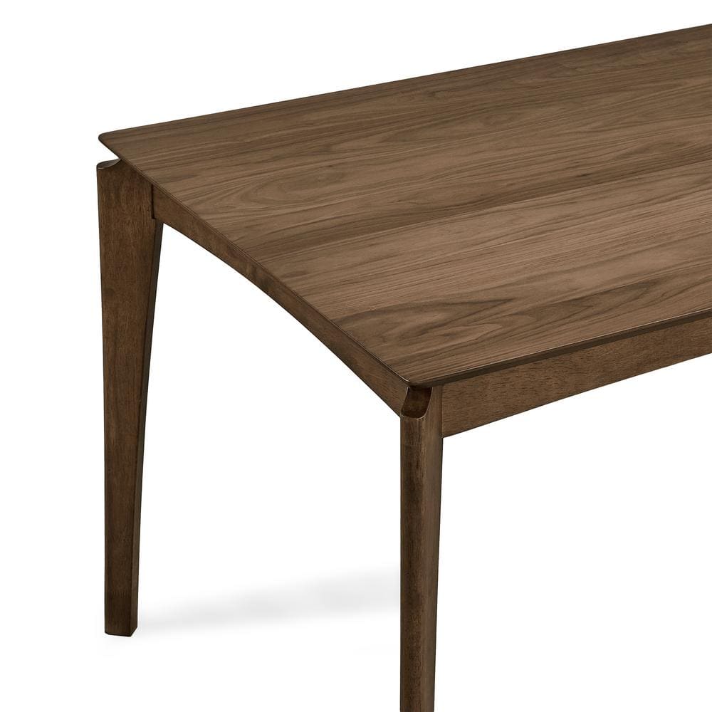 Natural Walnut Brown 59" Contemporary Rectangular Dining Table