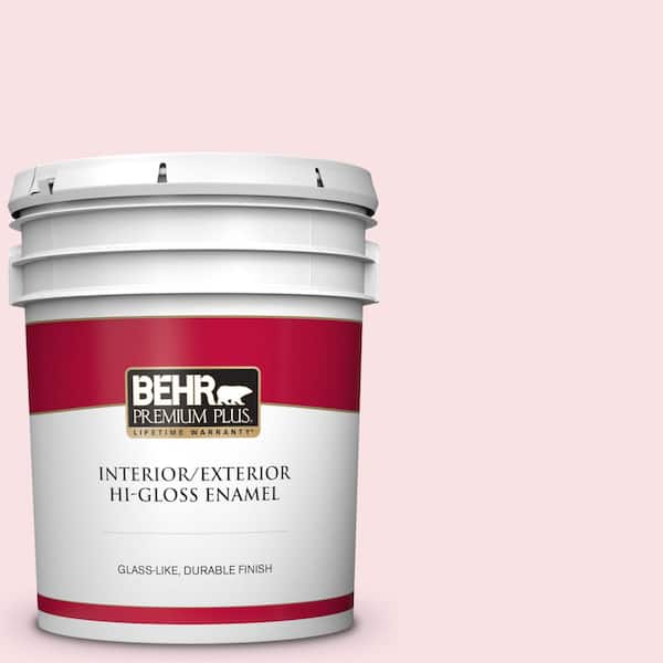 BEHR PREMIUM PLUS 5 gal. #160A-1 Cream Rose Hi-Gloss Enamel Interior/Exterior Paint