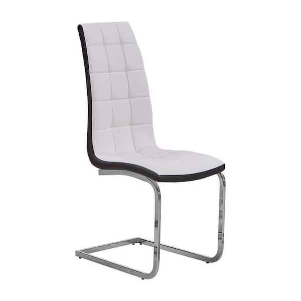 Best Master Furniture Veta White Faux Leather Side Chairs (Set of 2)