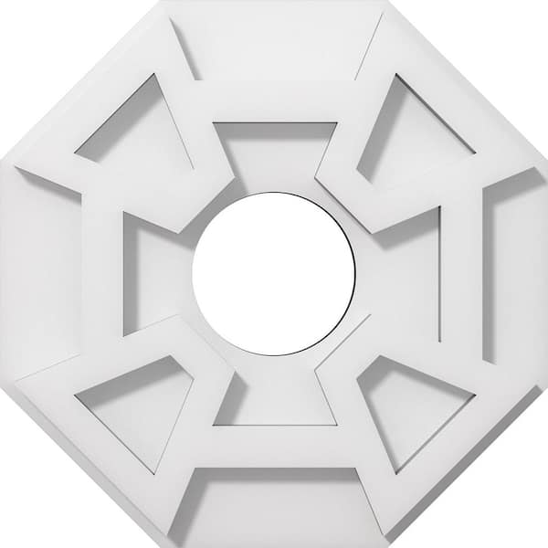 Ekena Millwork 1 in. P X 3-1/2 in. C X 10 in. OD X 3 in. ID Logan Architectural Grade PVC Contemporary Ceiling Medallion