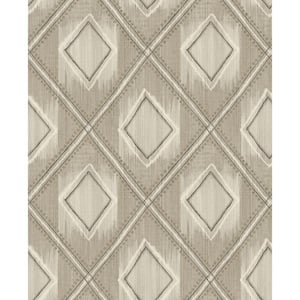 Ikat Texture Brown & Beige Textile Non-Pasted Wet Removable Wallpaper Roll (Cover 56.00 sq. ft.)
