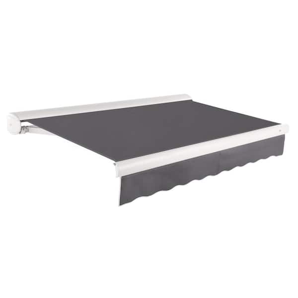 AWNTECH 8 ft. Key West Right Side Motorized Retractable Awning with Cassette (84 in. Projection) in Gunmetal