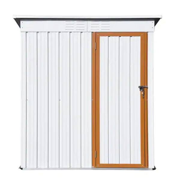 Unbranded 3 ft. W x 5 ft. D Outdoor Storage Metal Shed 15.23 sq. ft. With Lockable Doors For Patio Lawn Backyard Trash Cans