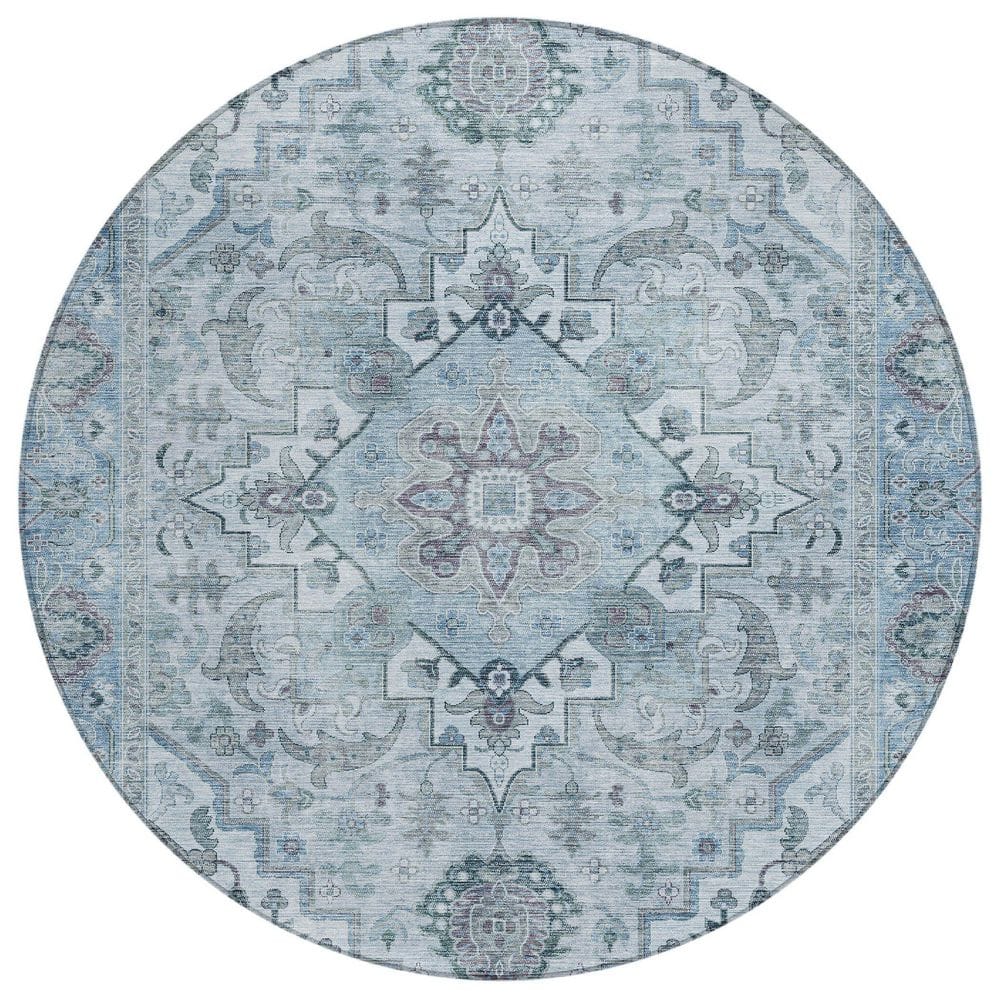 Chantille Machine Washable Indoor/Outdoor Abstract ACN2164 Sky 8 ft. x 8 ft. Area Rug price history on PriceWatchPro