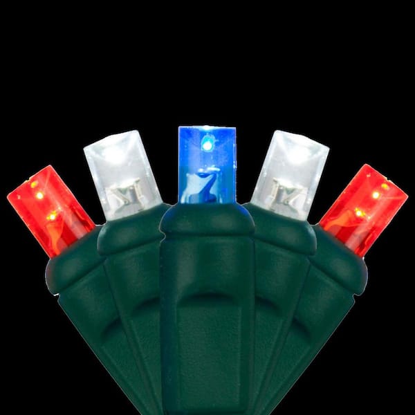 Wintergreen Lighting 24 ft. 70-Light Wide Angle Red, White and Blue Mini LED Lights