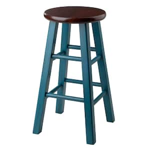Ivy 24 in. Rustic Teal and Walnut Counter Stool