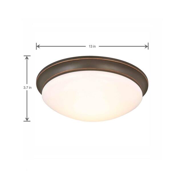 360-Watt Equivalent Oil-Rubbed Bronze Integrated LED Flush Mount with 13 in 