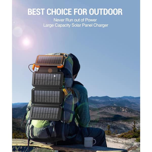 EKIEUDL 20000mAh Portable Solar Power Bank, PD18W Fast Charging