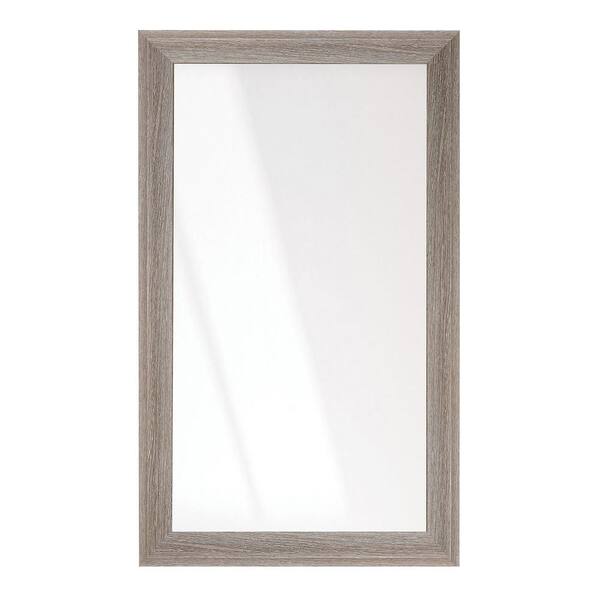 BrandtWorks 33 in. W x 56 in. H Montauk Beachwood Rustic Medium Brown Sloped Wall Mirror