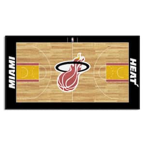 NBA Retro Miami Heat Black 2 ft. x 4 ft. Court Area Rug