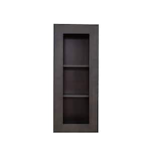 Lancaster Shaker Assembled 15 in. x 36 in. x 12 in. Wall Mullion Door Cabinet with 1 Door 2 Shelves in Vintage Charcoal