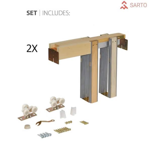 Sartodoors 60 in. x 80 in. Single Panel White Finished Pine
