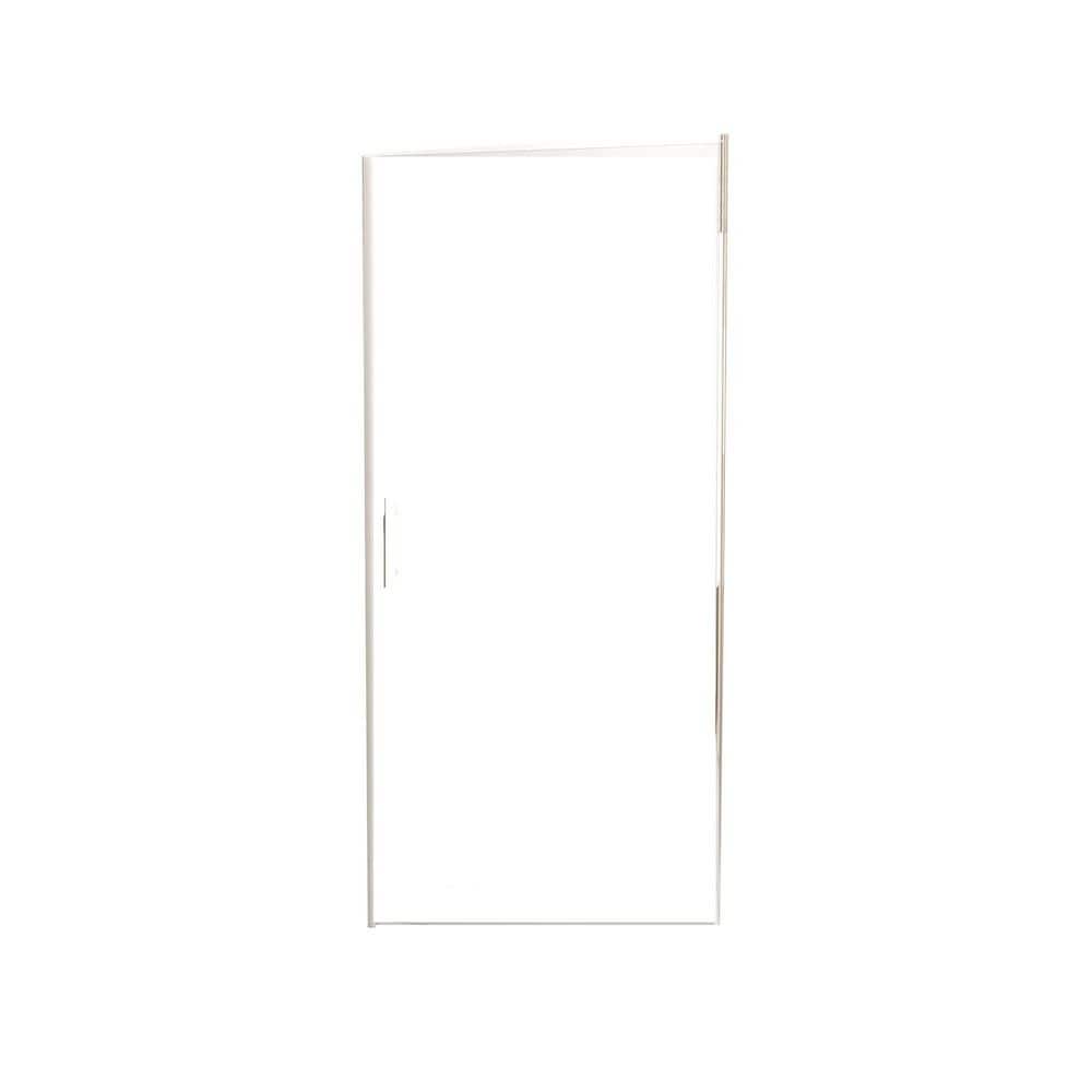 36 in. W x 72 in. H Pivot Semi-Frameless Shower Door in Brushed Nickel Finish with Clear Glass and Explosion-Proof Film price history on PriceWatchPro