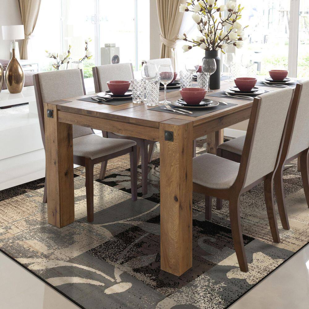 Elegant Beige Floral Patchwork Low Pile Area Rug