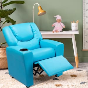 Push Back Kids Recliner, Blue, PVC