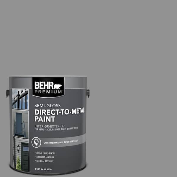BEHR PREMIUM 1 gal. #N520-4 Cool Ashes Semi-Gloss Direct to Metal Interior/Exterior Paint