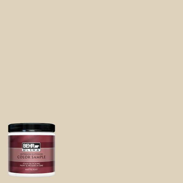 BEHR ULTRA 8 oz. #UL160-14 Natural Almond Matte Interior/Exterior Paint and Primer in One Sample