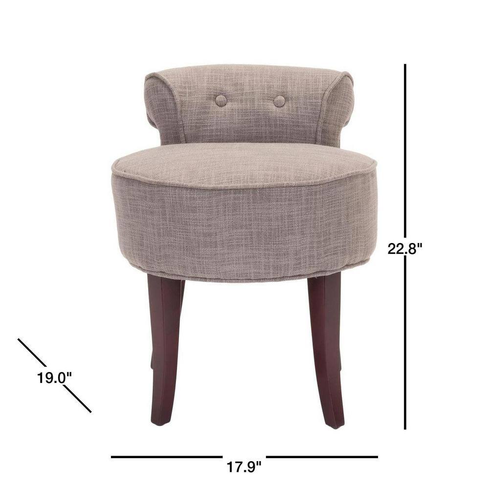 Georgia Stone and Mahogany Petite Vanity Stool