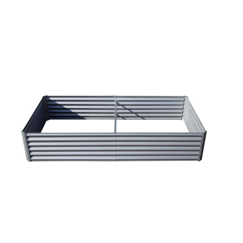 8 x 4 x 1.5 ft. Steel Extra Large Capacity Silver Raised Garden Bed Steel Planter Boxes for Vegetables Flowers price history on PriceWatchPro