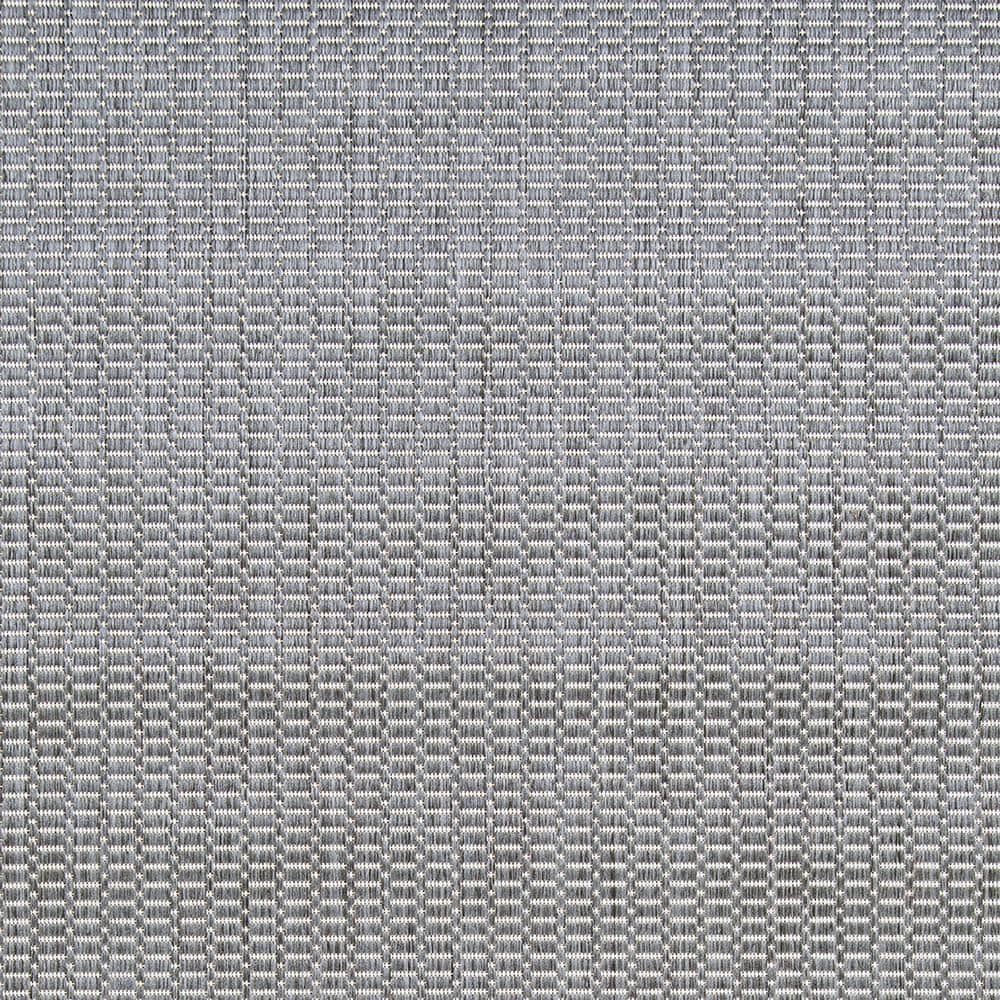 Gray-White Rectangular Synthetic Easy Care Indoor/Outdoor Rug