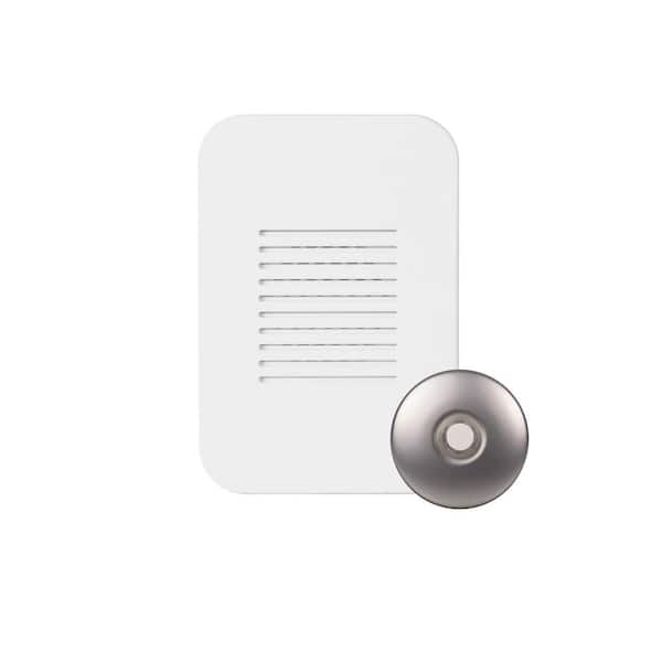 PrimeChime Plus 2 Mini Video Compatible Hardwired Door Bell Chime Kit with Nickel Stucco Button