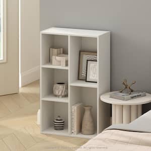 Reed 31.5 in. Tall White Wood 5-Cube Bookcase