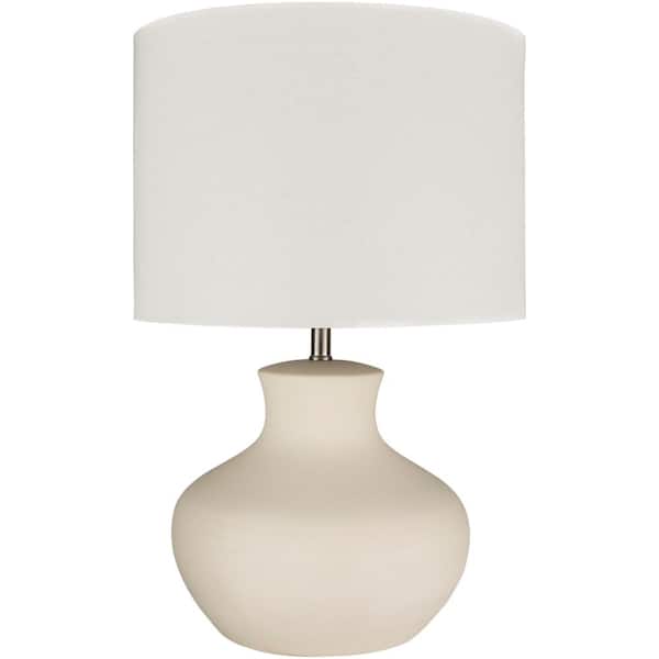 Livabliss Keith 27 in. Cream Indoor Table Lamp