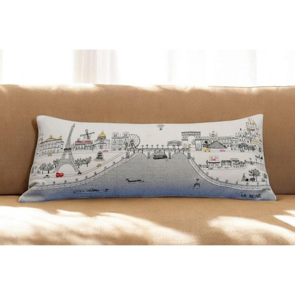 HomeRoots Cream Solid Polyester 14 in. x 35 in. Throw Pillow