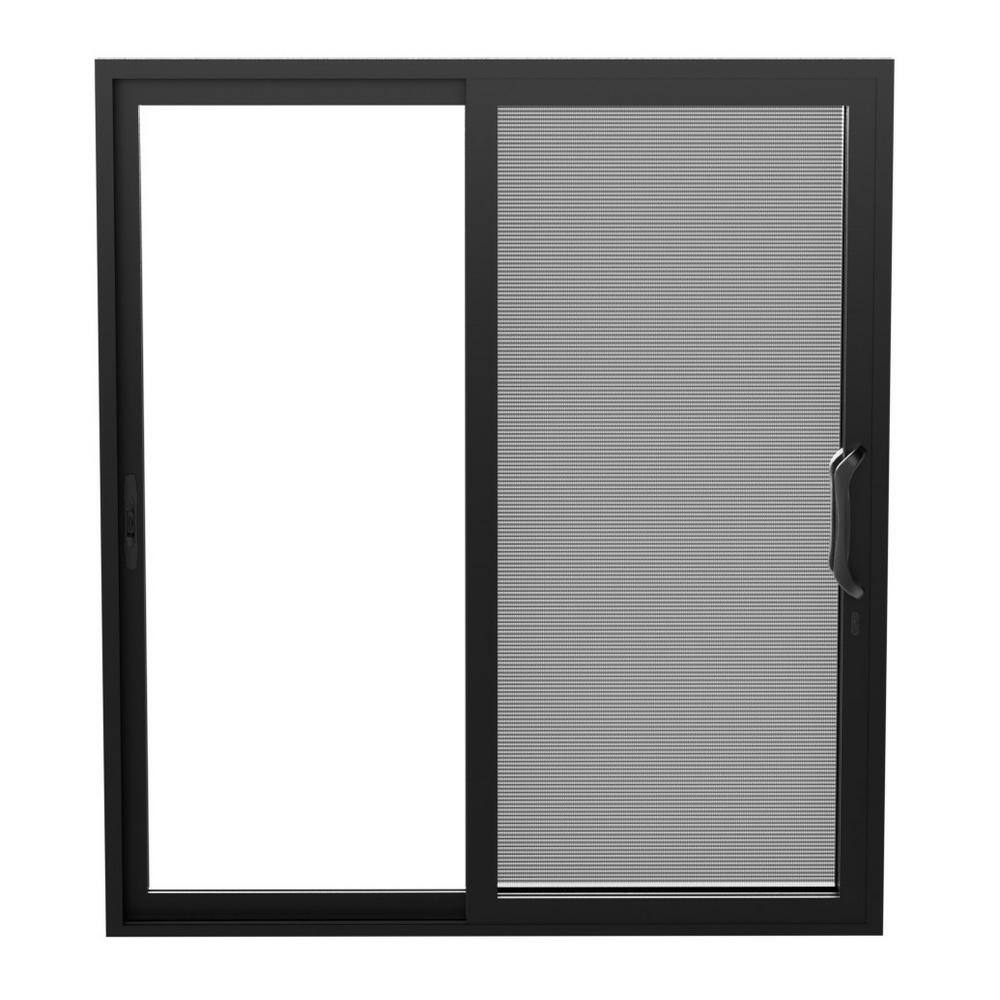 72 in. x 80 in. Matte Black Universal Handing Aluminum Sliding Patio Door with Aluminum Frame and Lockset price history on PriceWatchPro