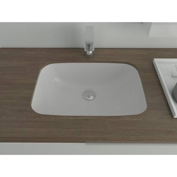 Glacier Bay 22.4 in. Ceramic Rectangular Undermount Bathroom Sink in