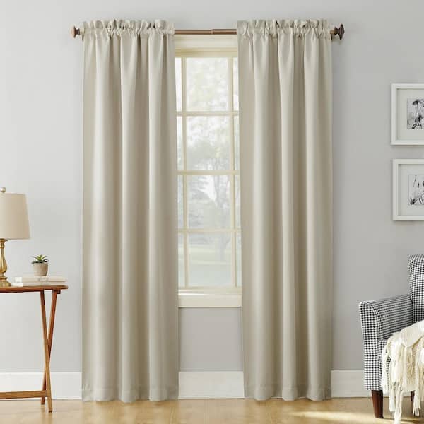 Sun Zero Gavin Energy Saving Pearl Polyester 40 in. W x 84 in. L Rod Pocket Blackout Curtain (Single Panel)