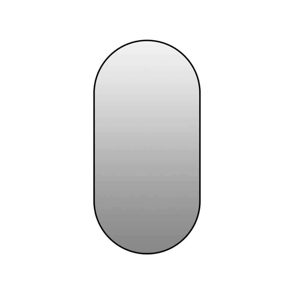 48 in. W x 24 in. H Oval Framed Wall Mount Bathroom Vanity Mirror in Black, Horizontal/Vertical for Bedroom,Entryway price history on PriceWatchPro
