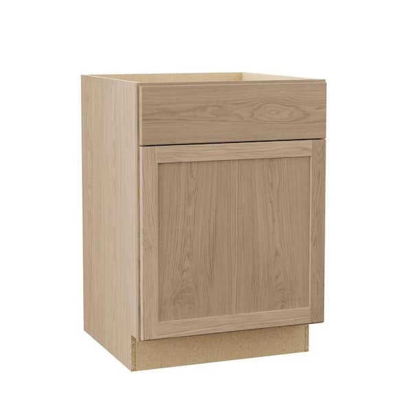 Hampton Bay Sinclair 24 in. W x 24 in. D x 34.5 in. H Assembled Base Cabinet in Shaker Light Oak
