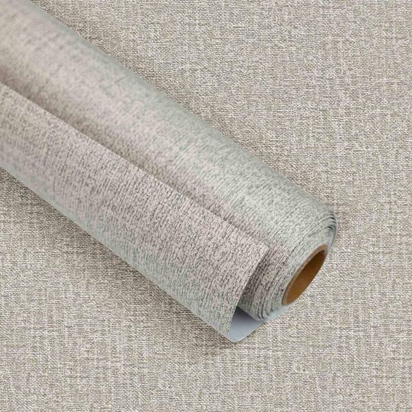 Gray Peel and Stick Vinyl Wallpaper Roll Adhesive Removable Paper for