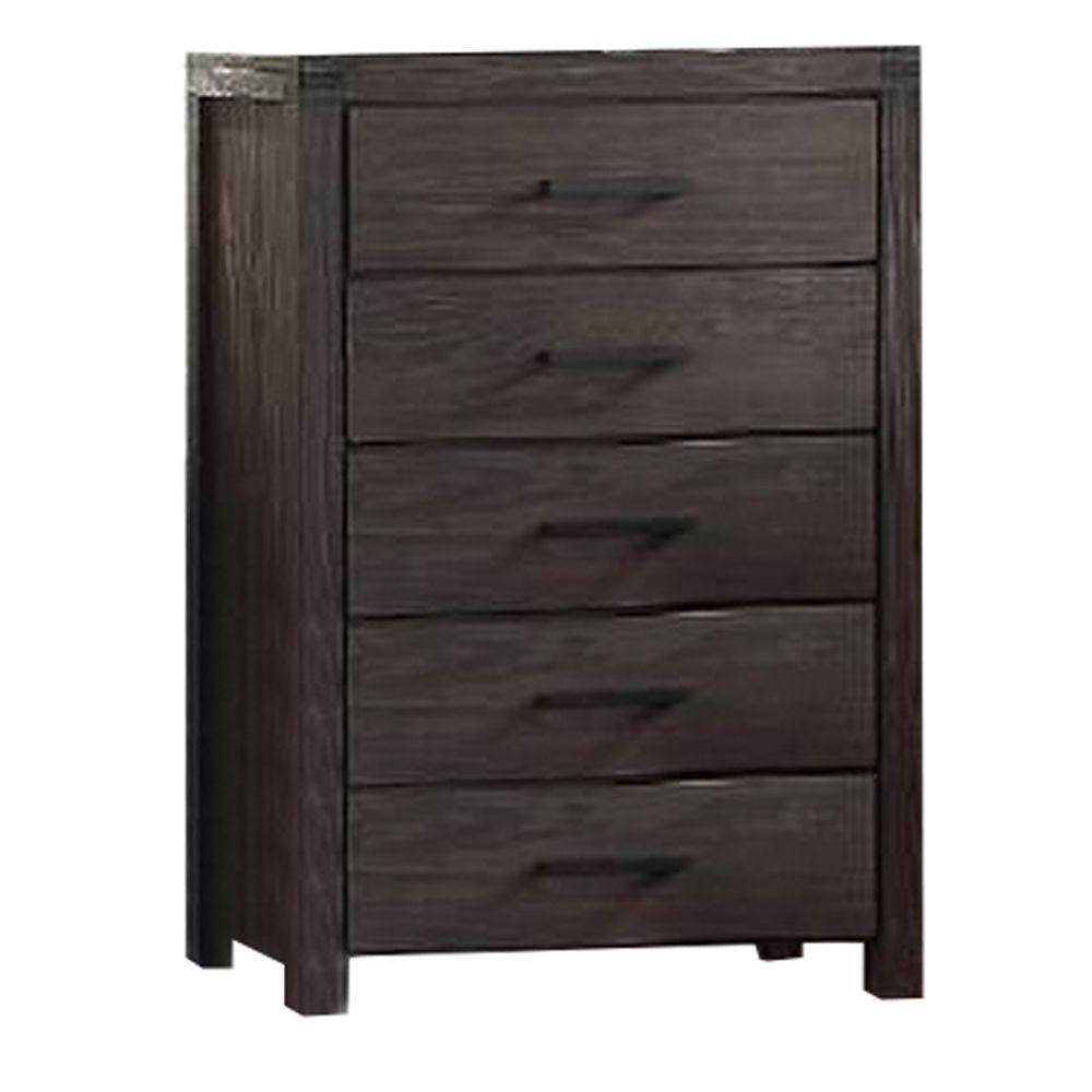 Benjara 17 In. Dark Brown 5-Drawer Wooden Chest Of Drawers BM232681 ...