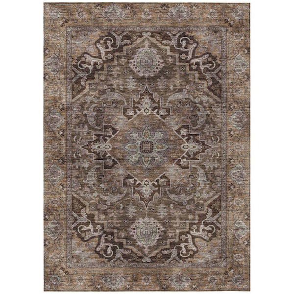 Chantille Machine Washable Indoor/Outdoor Abstract ACN2165 Brown 2 ft. 6 in. x 3 ft. 10 in. Area Rug