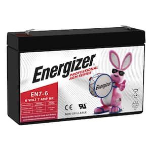 Energizer EN7-6, 6 Volt 7 Amp Hr, Long Lasting Sealed Lead Acid AGM Rechargeable Battery